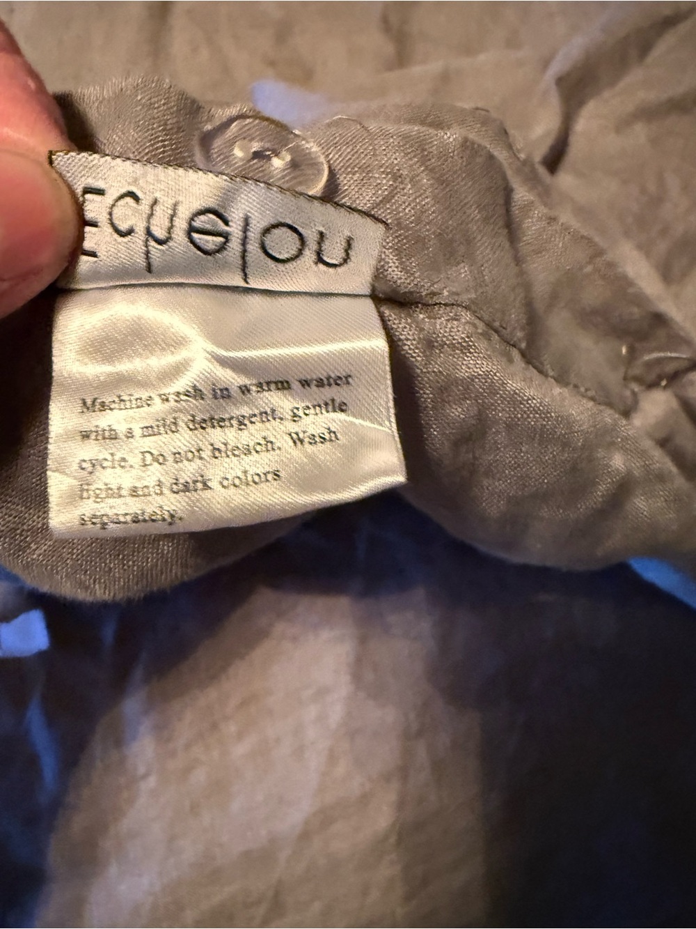 Echelon Washed Belgian Linen Duvet Cover King — Gray - Picture 5 of 8